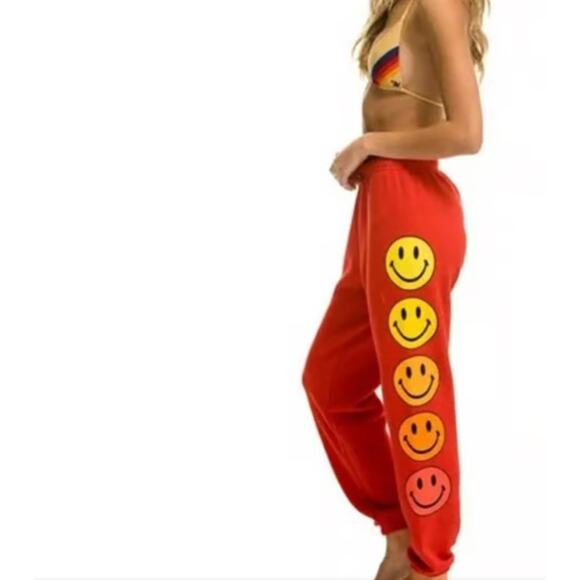 Aviator Nation Pants - Aviator Nation Smiley joggers XL